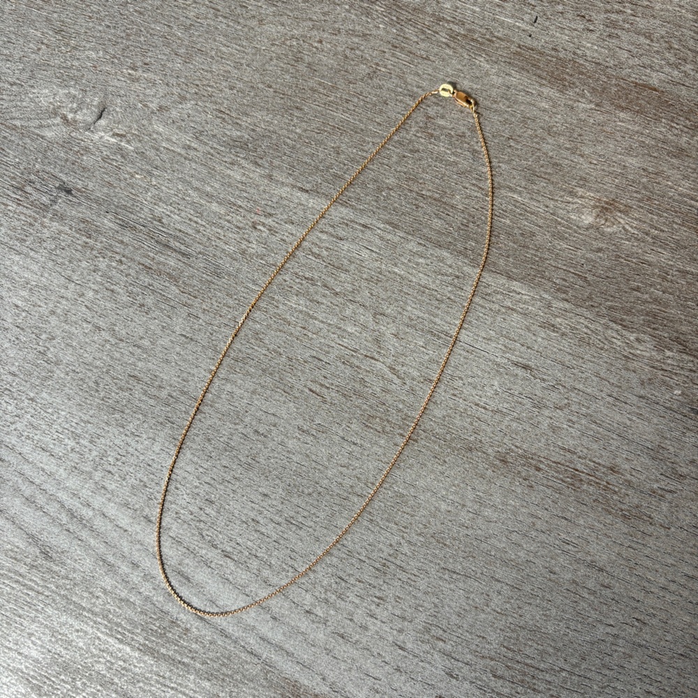 14kt Solid Rose Gold Delicate Chain Simple Classi… - image 2